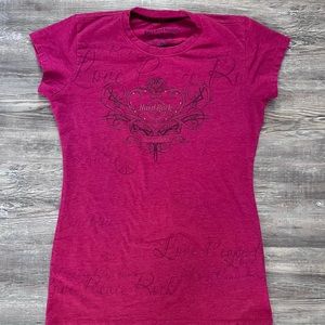 HARD ROCK COUTURE from Barcelona pink t shirt - sz. medium